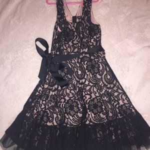 black and nude formal dress